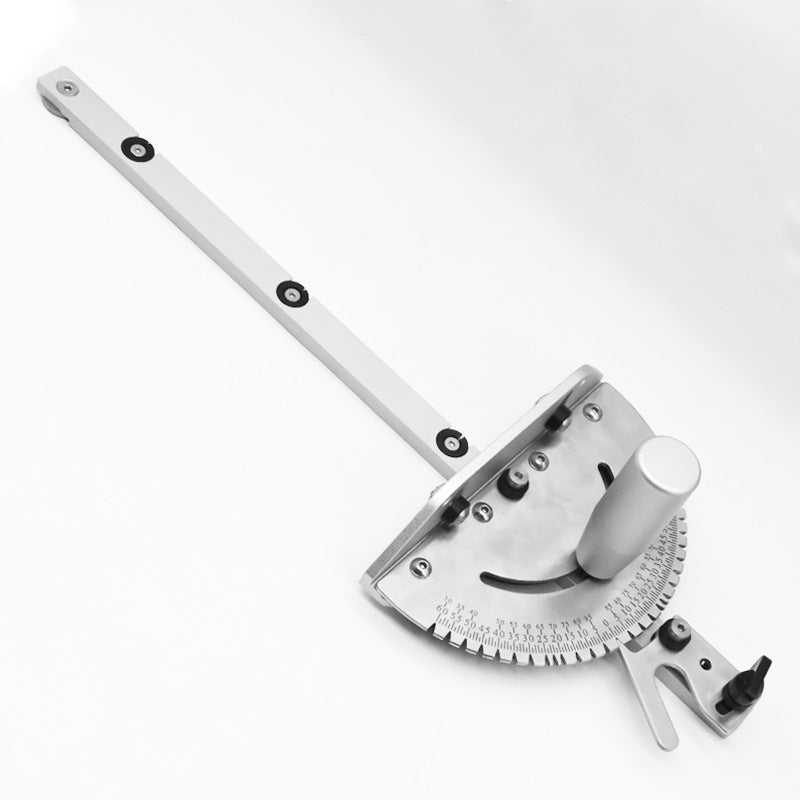 Precision Miter Gauge, Table Saw Miter Gauge with 120 Angled Ends and a Repetitive Cut Flip Stop for Table Saw, Silver