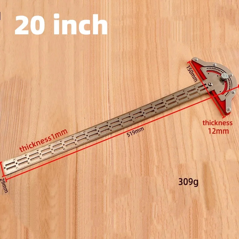 Woodworkers Edge Ruler Stainless Steel Protractor Angle Precision Carpenter Measuring Tool