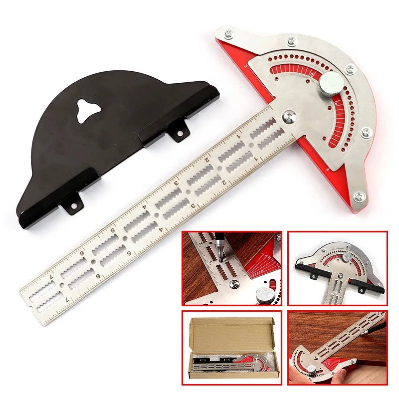 Woodworkers Edge Ruler Stainless Steel Protractor Angle Precision Carpenter Measuring Tool