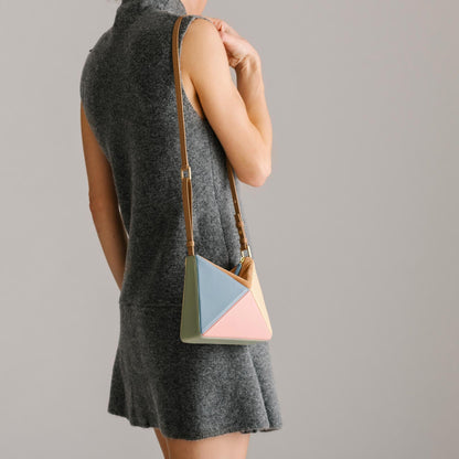 New Design Multifunctional Contrasting Color Folding Triangle Bag