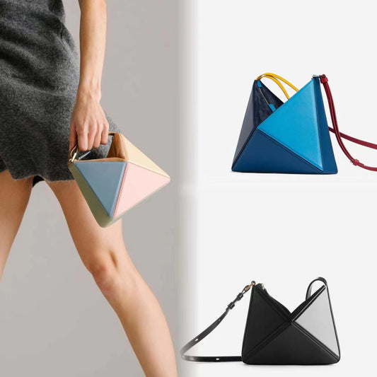 New Design Multifunctional Contrasting Color Folding Triangle Bag